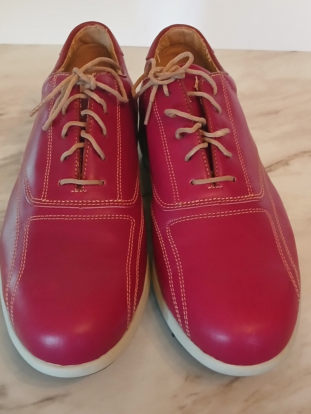 Size 7 FootJoy LoPro Women's Maroon Leather Athletic Spiked Golf Shoes